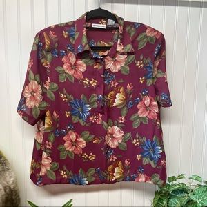 Vintage Alfred Dunner Floral Short Sleeved Top 18